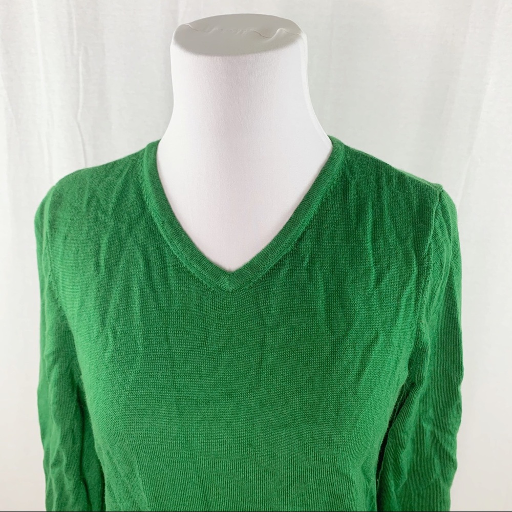 Pendleton green v-neck merino wool sweater - Picture 2 of 12
